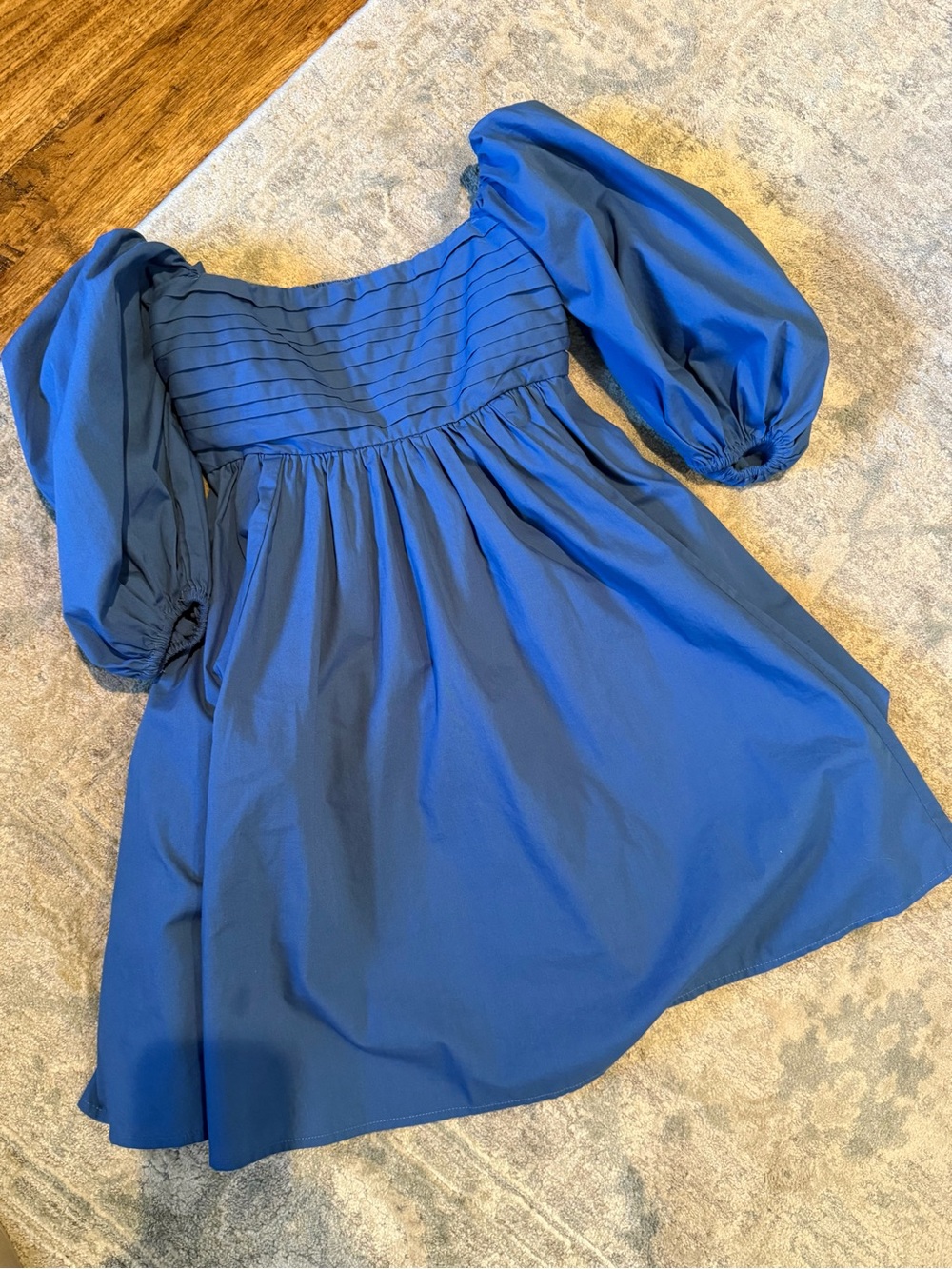 Abercrombie & Fitch Royal Blue Puff-Sleeve Mini Dress